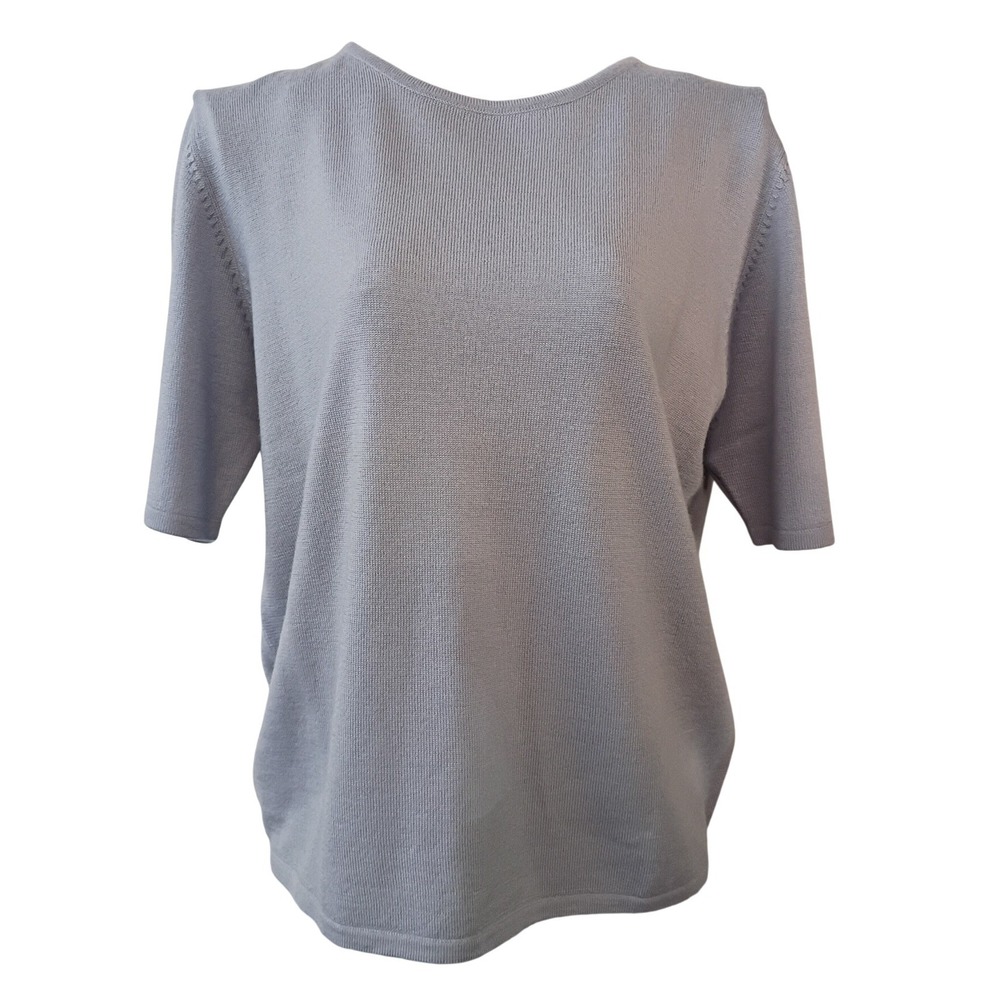 VTG Bloomingdales 100% Merino Wool Knit Sweater Sutton Studio Blue XL Italian